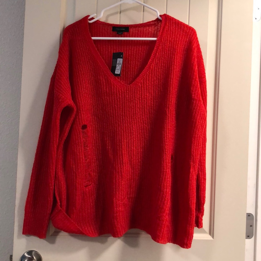 Oversized Distressed Sweater Size M